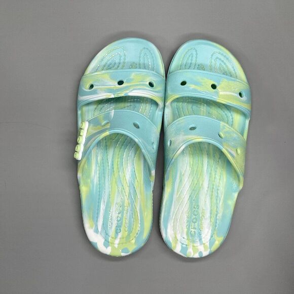 Crocs Sandals Women's 7 Classic Tie Dye Two Strap Summer Beach Recovery Slides - Picture 6 of 10